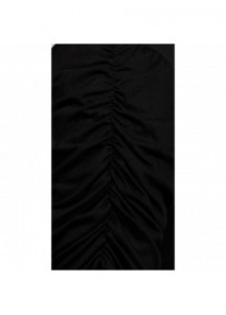 tunique grande taille - tunique volantée smockée aux épaules noir (détail motif)