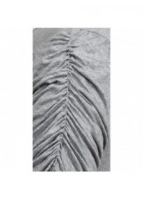 tunique grande taille - tunique volantée smockée aux épaules gris (détail)