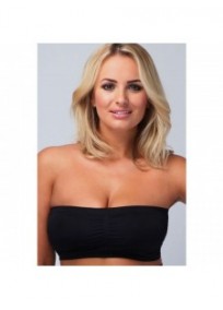 Soutien-gorge grande taille - soutien gorge bandeau noir sans couture yours (porté)