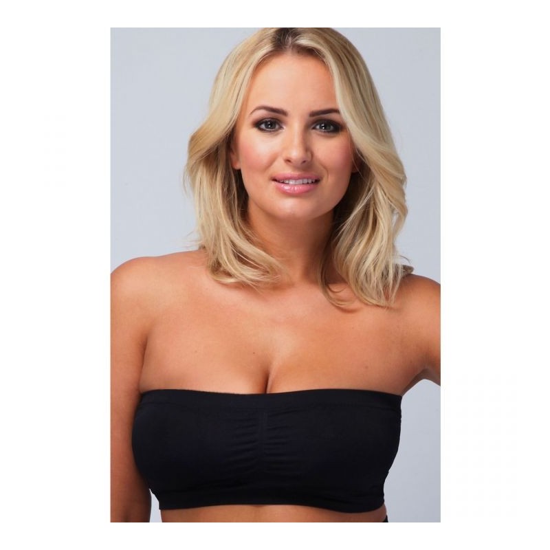 Soutien-gorge grande taille - soutien gorge bandeau noir sans couture yours (porté)