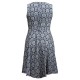 Robe grande taille - robe motif tapisserie col ajouré Blue Chameleon (dos)