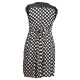 robe grande taille - robe patineuse noire à pois blancs (dos)