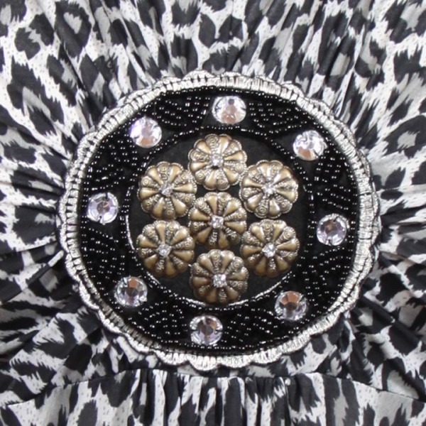robe grande taille - maxidress motif léopard perlée lovedrobe (détail)