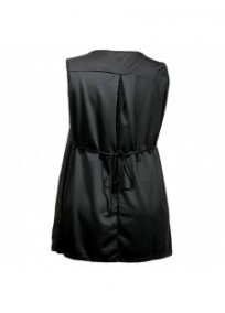 robe-tunique grande taille - robe noire col cléopâtre (dos)