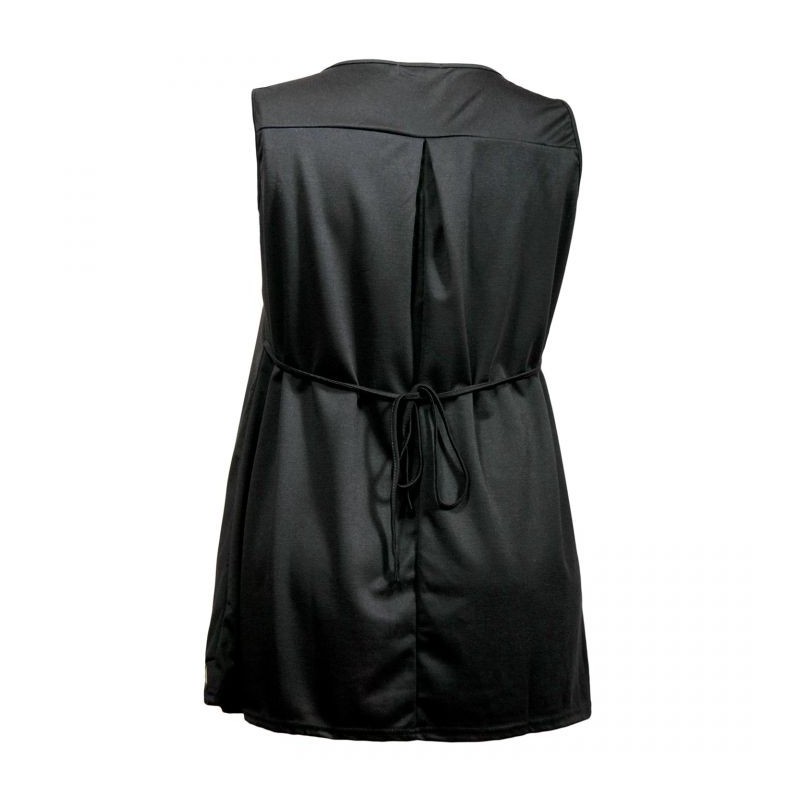 robe-tunique grande taille - robe noire col cléopâtre (dos)