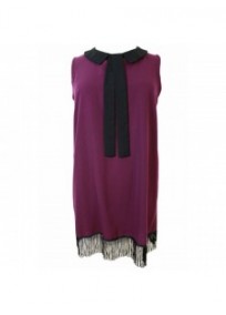 robe grande taille - robe courte charleston à franges (face)