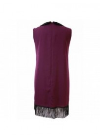 robe grande taille - robe courte charleston à franges (dos)