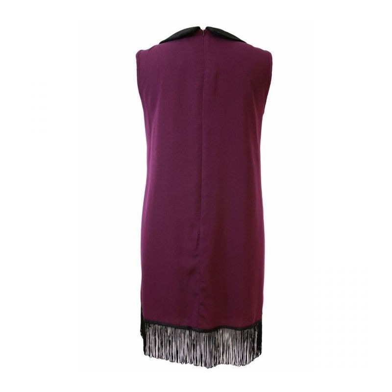 robe grande taille - robe courte charleston à franges (dos)