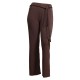 pantalon grande taille - pantalon fluide avec ceinture tressée marron (face)