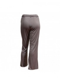 pantalon grande taille - pantalon fluide avec ceinture tressée gris (dos)