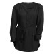 Tunique grande taille - tunique chemise noire à manches longues Blue Chameleon (face)