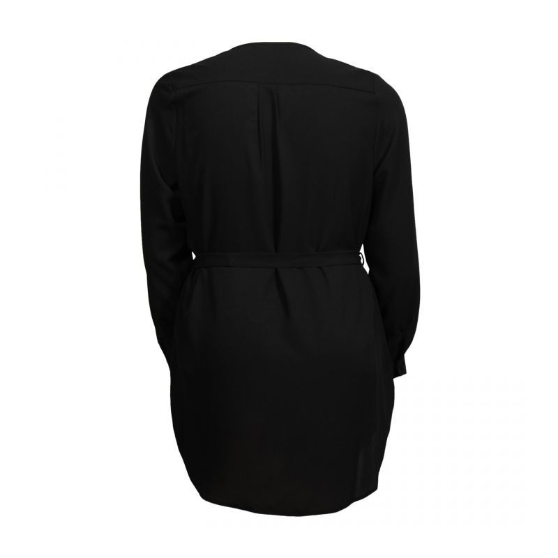Tunique grande taille - tunique chemise noire à manches longues Blue Chameleon (dos)