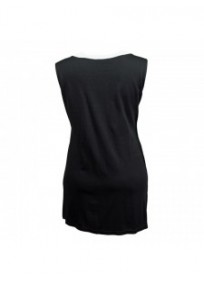 Robe grande taille - robe "sixties" noire et blanche Ladybelle (dos)