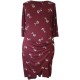 robe grande taille - robe effet drapé bordeaux avec boucle dorée Blue Chameleon (face)