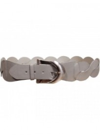 ceinture grande taille - ceinture fantaisie tressée coloris gris clair