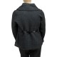 Manteau grande taille - caban gris chiné col châle (dos)