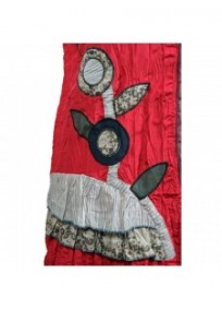 robe-tunique grande taille - robe framboise avec motif style patchwork L33 (motif)