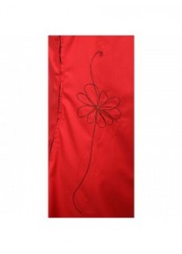 robe grande taille - robe rouge évasée avec foulard intégré L33 (détail)