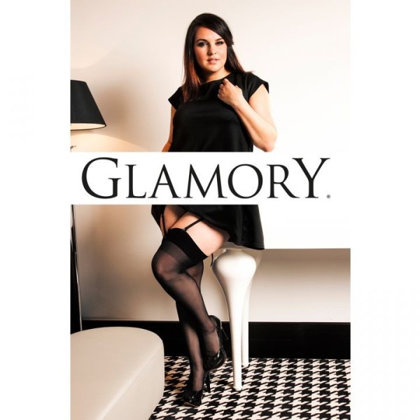 Bas grande taille - bas grande taille classique pour porte-jarretelles noir Glamory perfect 20