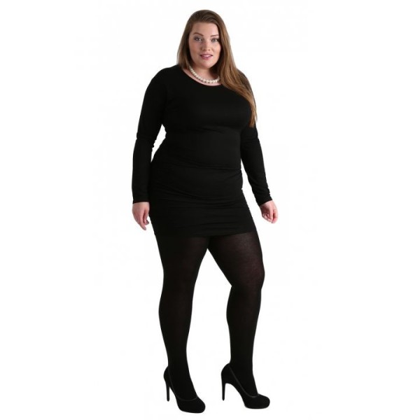 collant "les basiques" grande taille - collant opaque 90 deniers Pamela Mann maxi (porté face)