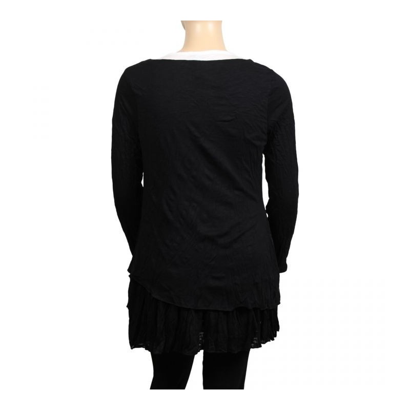 robe-tunique grande taille Claude Gérard motifs lys en sequins grande taille coloris noir (dos)