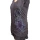 Robe tunique grande taille avec fleurs en tissu 2 en 1 Claude Gérard coloris gris (détail motif)