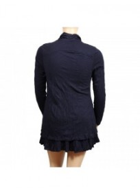 Robe tunique grande taille avec fleurs en tissu 2 en 1 Claude Gérard coloris navy (dos)