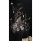 Pull grande taille - tunique volantée asymétrique noir Claude Gérard (détail)