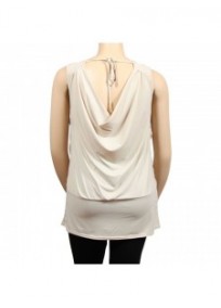 robe-tunique grande taille - top long col bénitier original écru (dos)