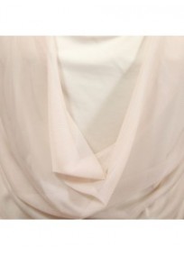 robe-tunique grande taille - top long col bénitier original écru (détail)
