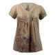 Blouse grande taille - Chemisier manches ballon Claude Gérard coloris camel (face)