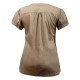 Blouse grande taille - Chemisier manches ballon Claude Gérard coloris camel (dos)
