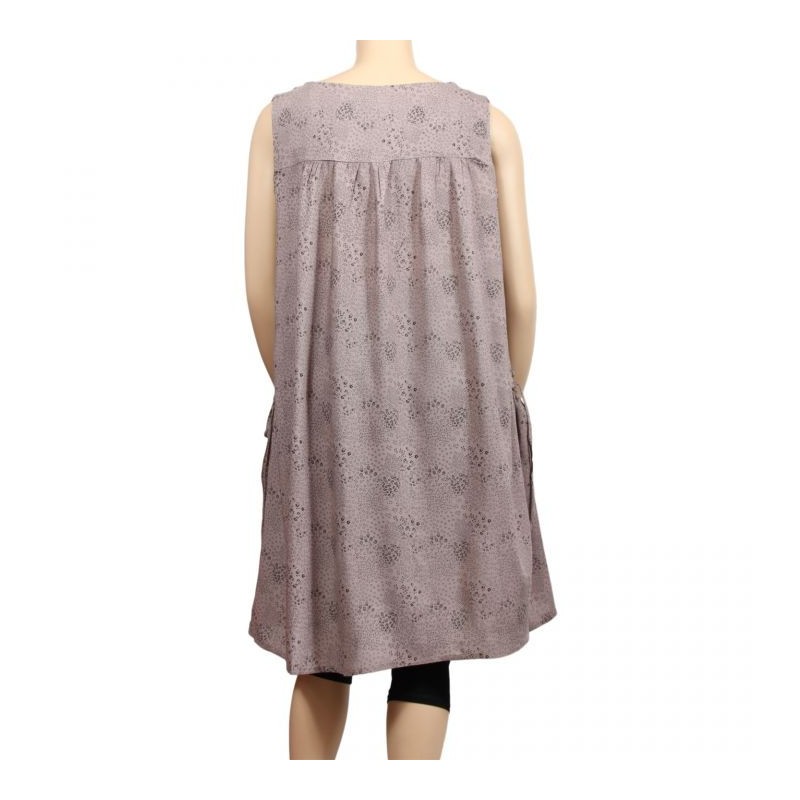 robe grande taille - robe chasuble trapèze Danny marron clair (dos)