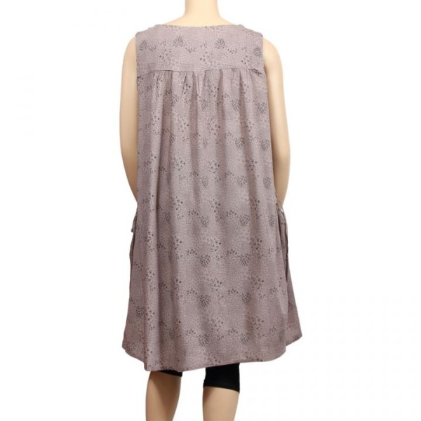 robe grande taille - robe chasuble trapèze Danny marron clair (dos)