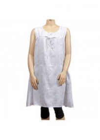 robe grande taille - robe chasuble trapèze Danny blanc (face)