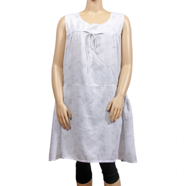 robe grande taille - robe chasuble trapèze Danny blanc (face)