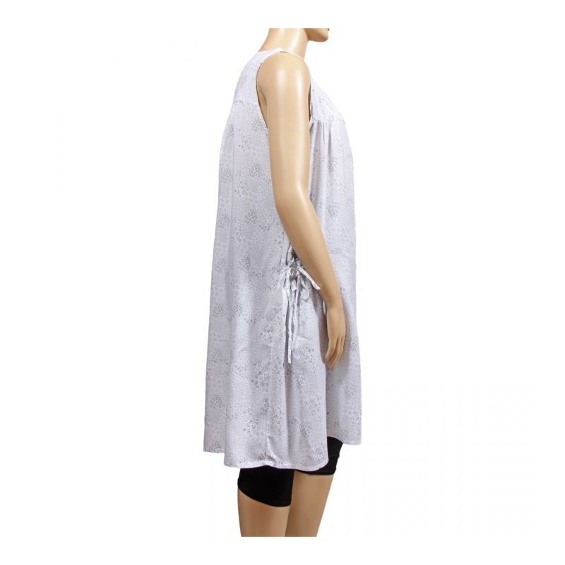robe grande taille - robe chasuble trapèze Danny blanc (côté)