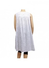 robe grande taille - robe chasuble trapèze Danny blanc (dos)