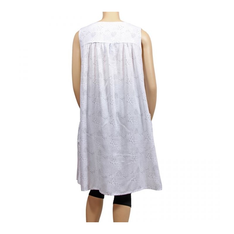robe grande taille - robe chasuble trapèze Danny blanc (dos)