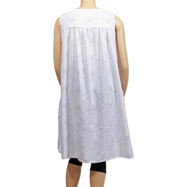 robe grande taille - robe chasuble trapèze Danny blanc (dos)