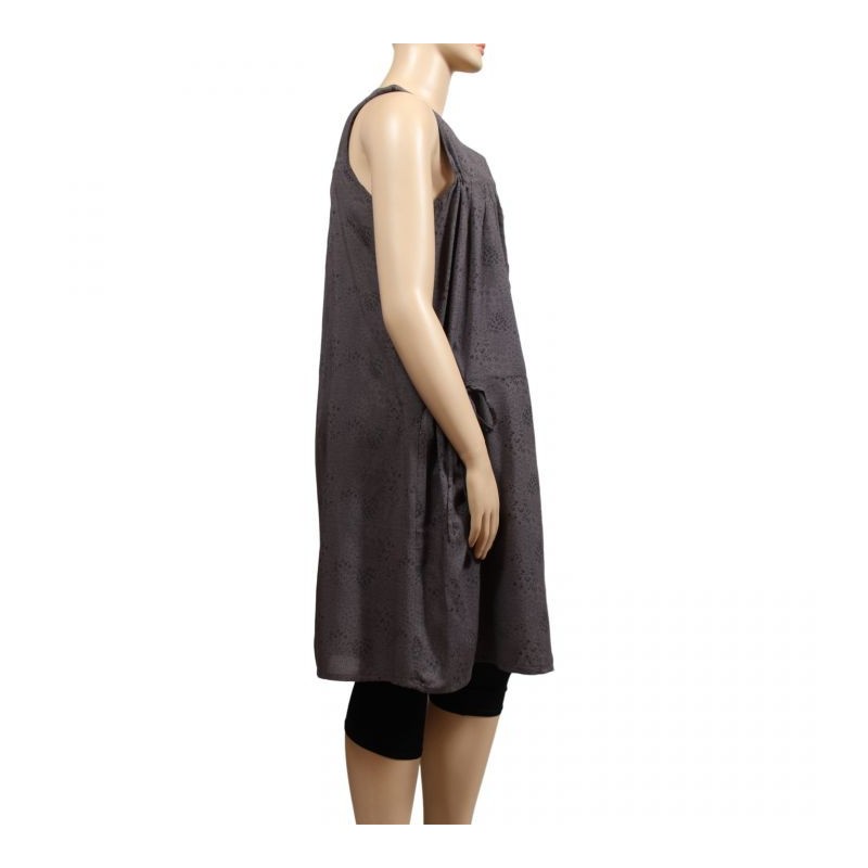 robe grande taille - robe chasuble trapèze Danny kaki (côté)