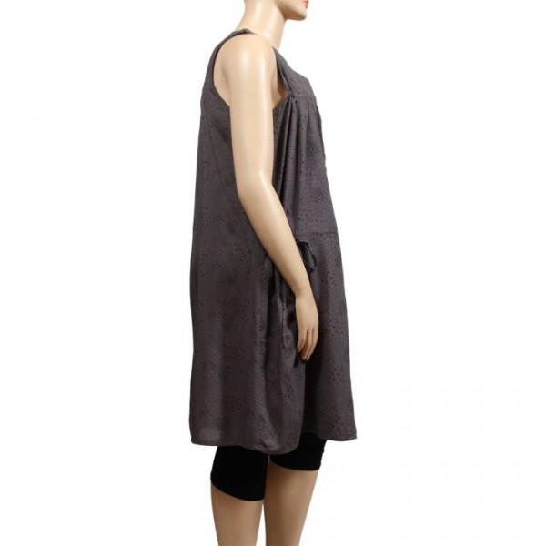 robe grande taille - robe chasuble trapèze Danny kaki (côté)