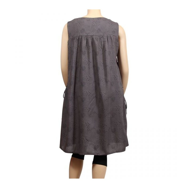 robe grande taille - robe chasuble trapèze Danny kaki (dos)