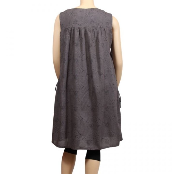 robe grande taille - robe chasuble trapèze Danny kaki (dos)