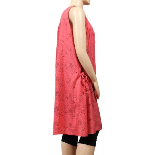 robe grande taille - robe chasuble trapèze Danny framboise (côté)