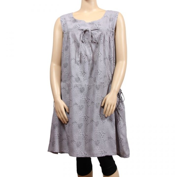 robe grande taille - robe chasuble trapèze Danny gris (face)