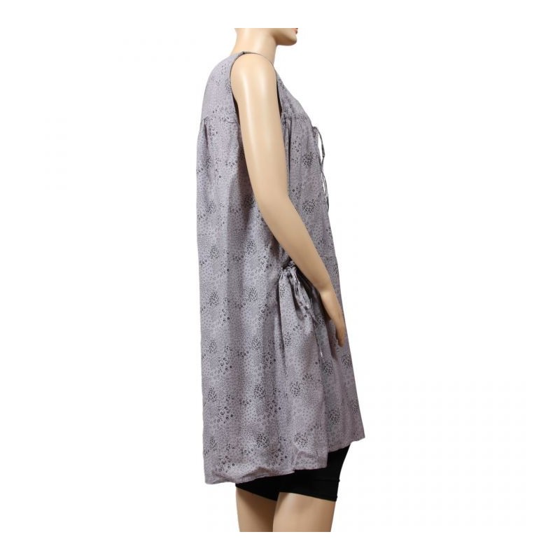robe grande taille - robe chasuble trapèze Danny gris (côté)