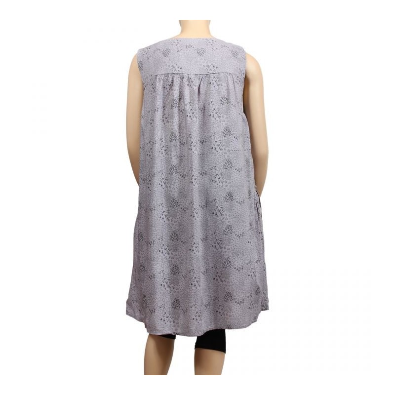 robe grande taille - robe chasuble trapèze Danny gris (dos)