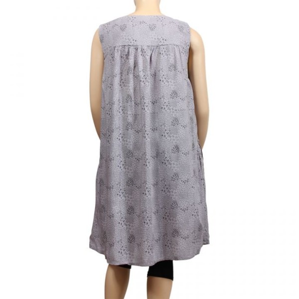 robe grande taille - robe chasuble trapèze Danny gris (dos)