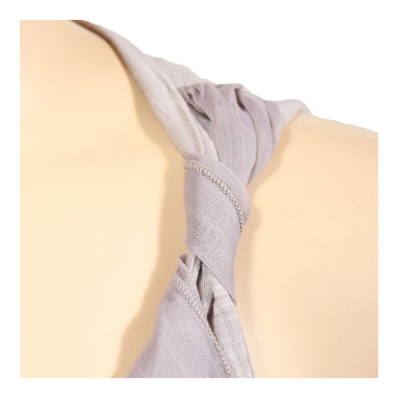 tunique grande taille - tunique 2 en 1 effet froissé H3 taupe (détail)